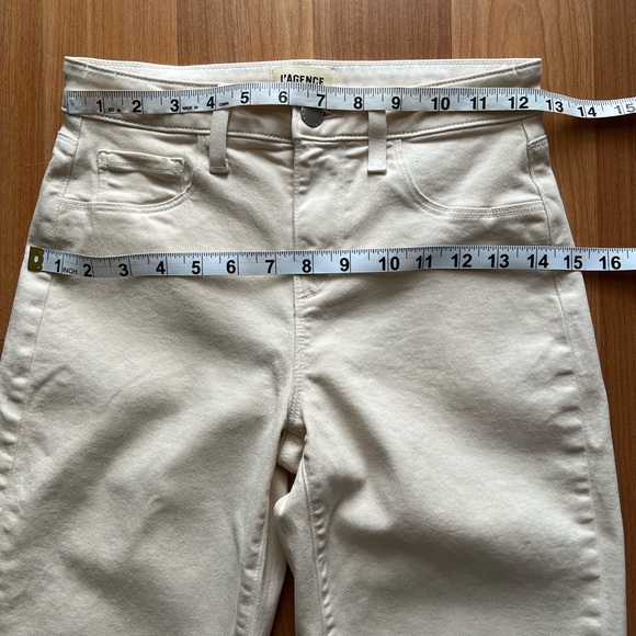 L’AGENCE High Rise Cropped Wide Leg Jeans Ivory Size 24 - Picture 6 of 16